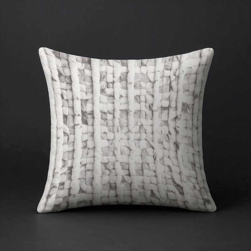 Coussin décoratif intérieur / extérieur bleu Modern Modern, Gris abstrait 119, Carré 16 po