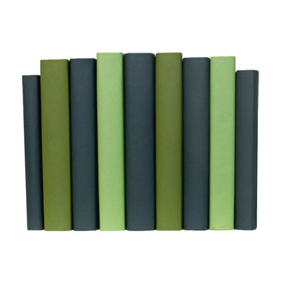 Decorative Books - Boxwood Paper Wrapped Book Bundle - 1 Foot of Green Books