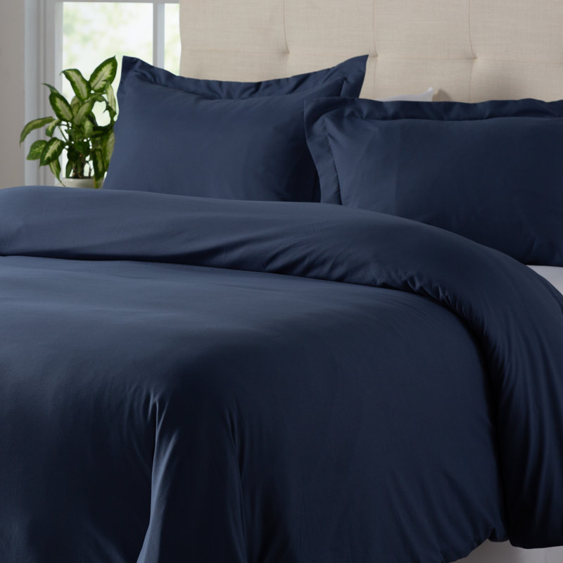 Ensemble de housse de couette en microfibre Wayfair Basics®, Housse de couette très grand et 2 très grandes t, Indigo