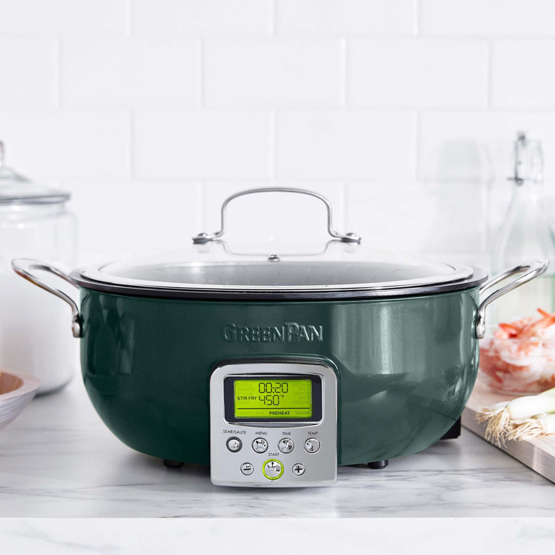 GreenPan Elite Ceramic Nonstick 6-Quart Essentaial Smart Skillet, Ponderosa Pine