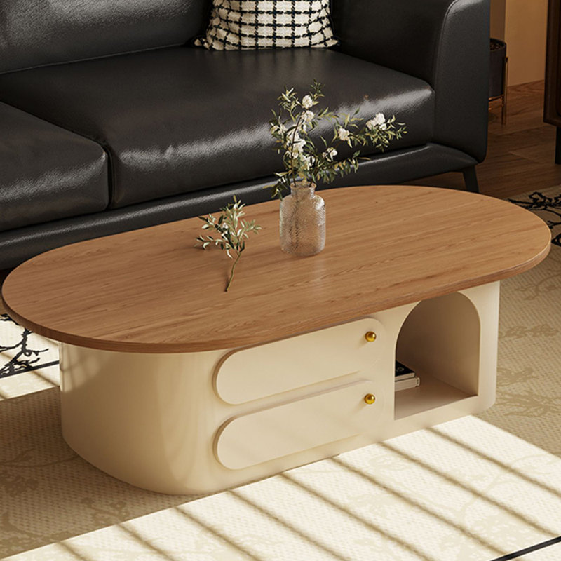 Table de bout en bois massif crème, H 16,53 po x L 51,18 po x l 23,62 po