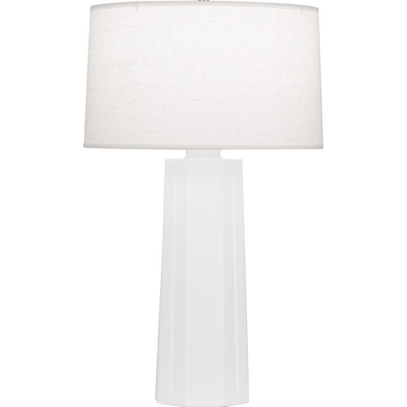 Mason Ceramic Table Lamp, Matte Daisy