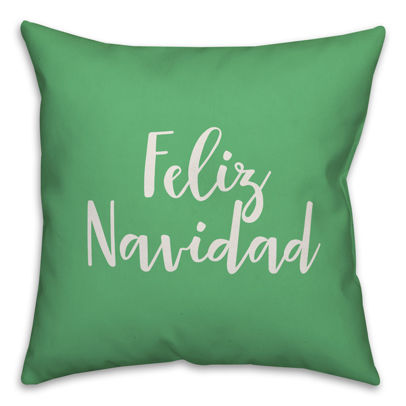  Coussin Feliz Navidad, Vert clair, Housse de coussin