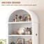 French Vintage Arched Display Cabinet with LED Lighting, Open Shelving and Cupboard Storage-519878918