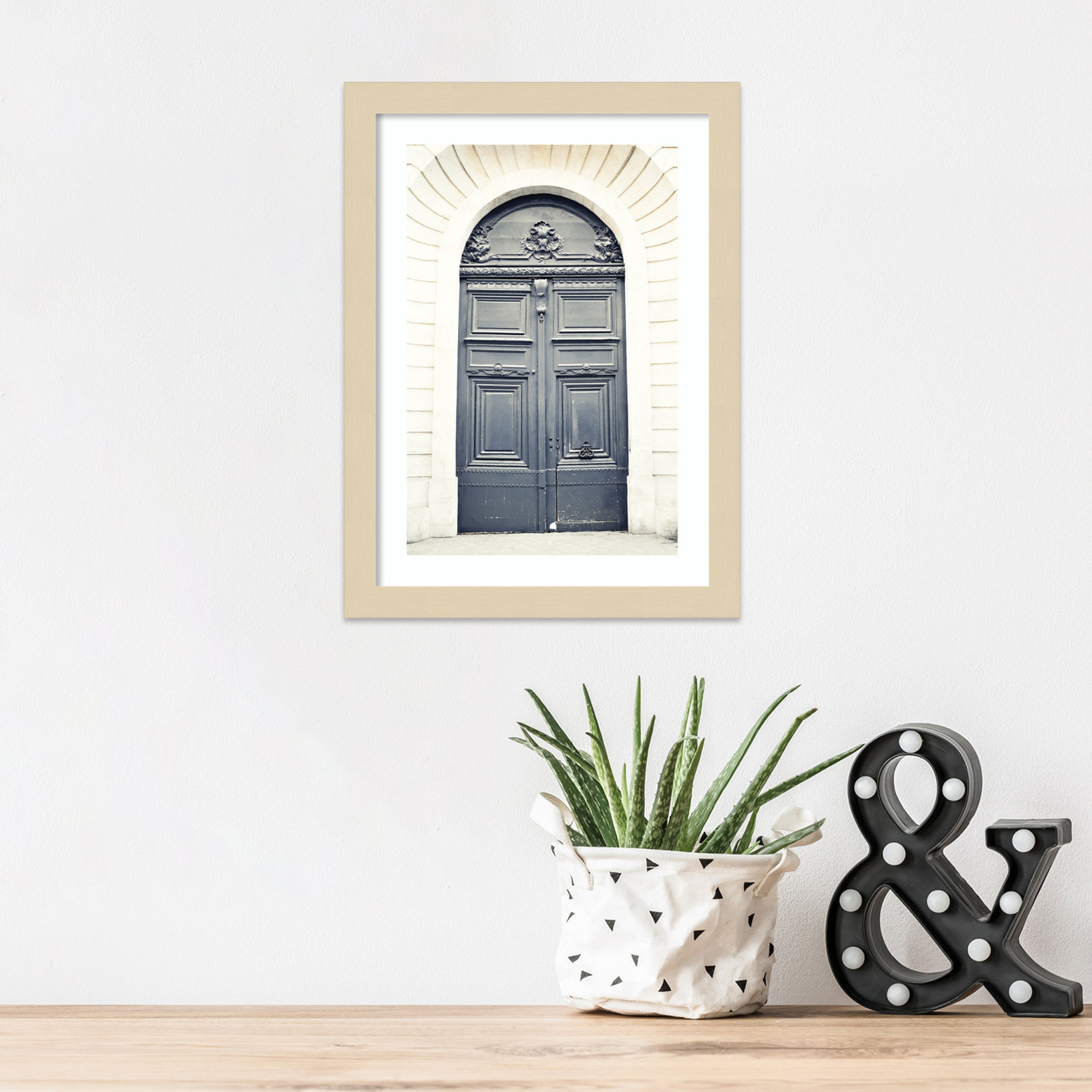 Black Paris Door Photo Print, Brown, 15" H x 11" W