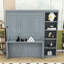 Lit escamotable en bois avec bureau et tablettes, conception pliable-300063462-300063463