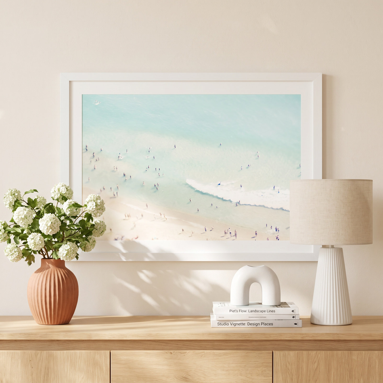 Tully "Beach Summer Love II" Print, 24" H x 36" W x 0.75" D, White Single Picture Framed, Yes