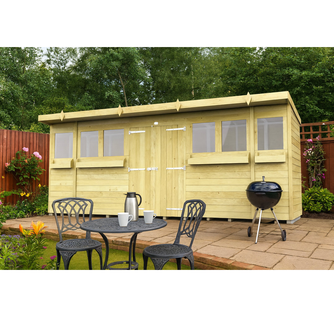 16ft x 4ft Pent Summer Shed