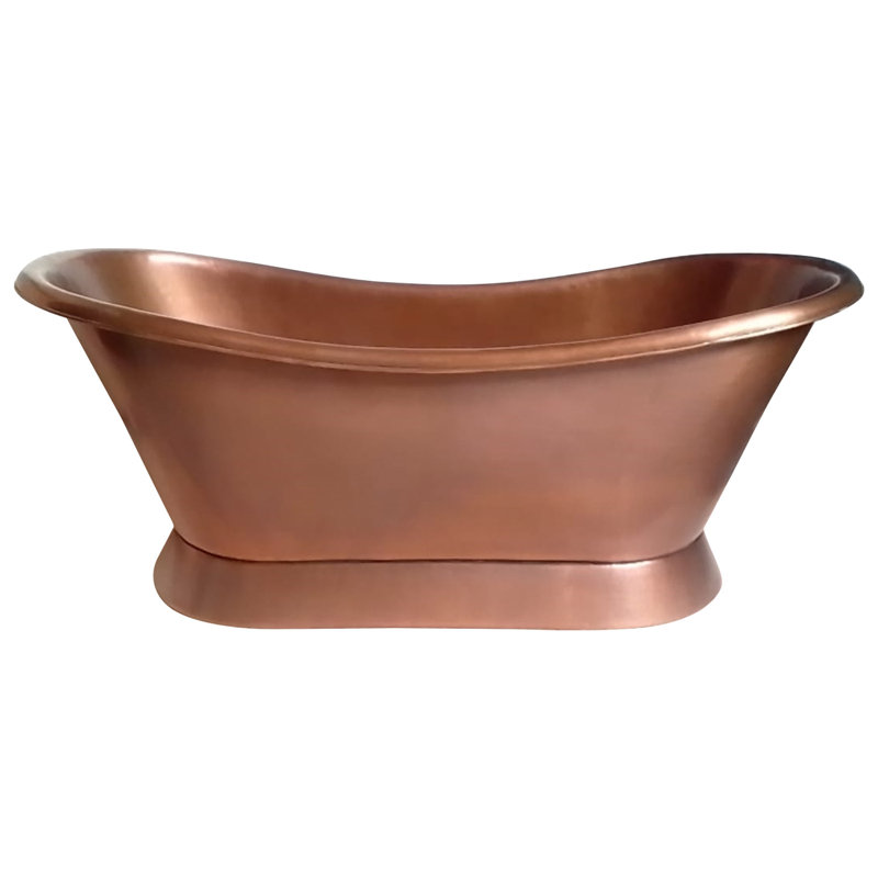 1676mm x 724mm Freestanding Soaking Copper Bathtub