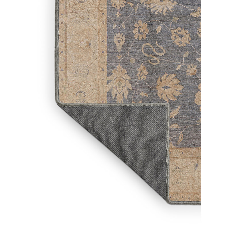Tapis oriental brun / bleu Hrant, Rectangle 4 pi x 6 pi