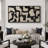 Mid Century Shape Abstract Contours, Black And White Beige Artwork, Retro Bedroom Home Decor, Extra Large Framed Canvas Print Wall Art-96074540-111568151