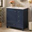 Meuble-lavabo 30 po avec lavabo, une porte avec tablette et trois tiroirs, porte à fermeture douce, porte gauche-134083451