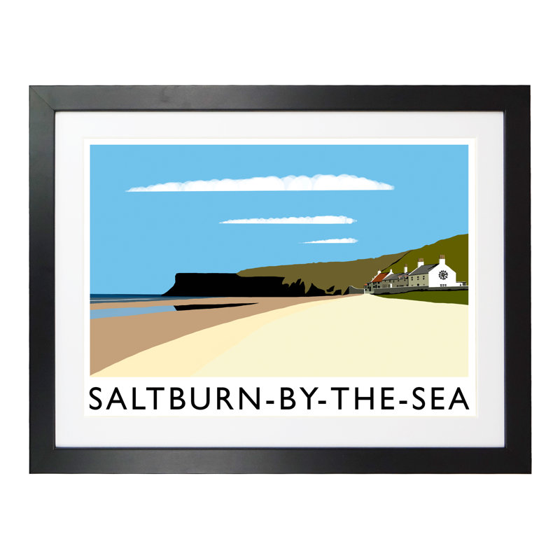 'Saltburn-by-the-Sea 2' by Richard O'Neil - Print, 33.5 cm H x 43.5 cm W x 2.2 cm D, Black Wood Frame