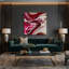 Abstrait art fluide sur toile rouge 24-1789168392