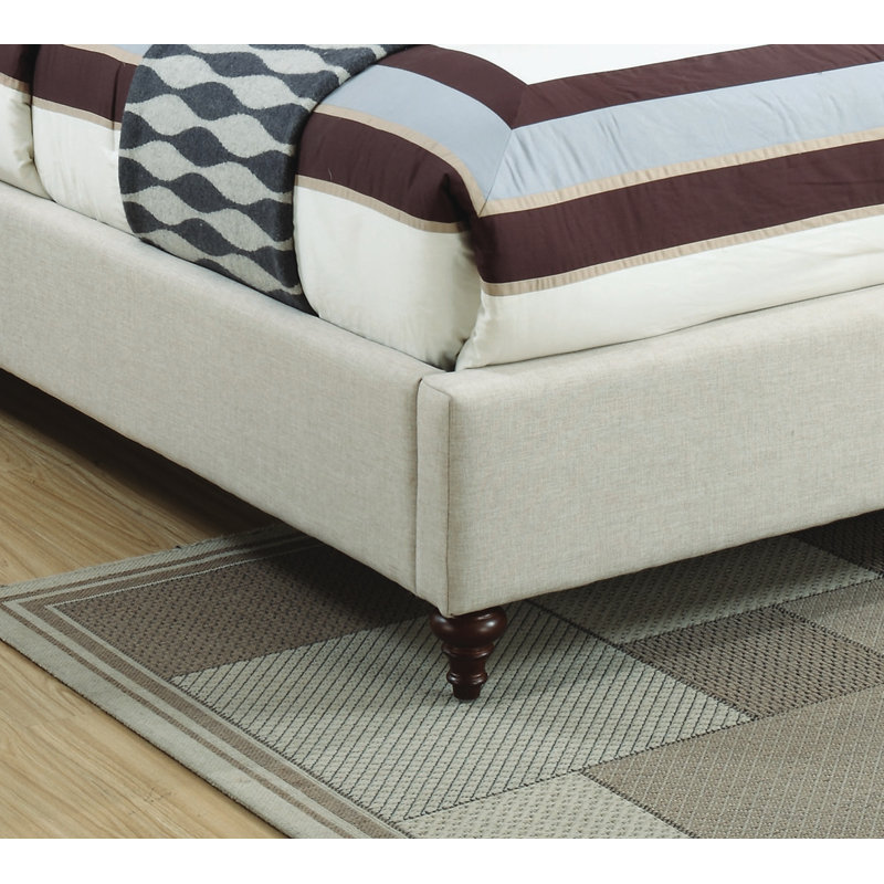 Wightman Upholstered Sleigh Bed, Rayon Beige, Full