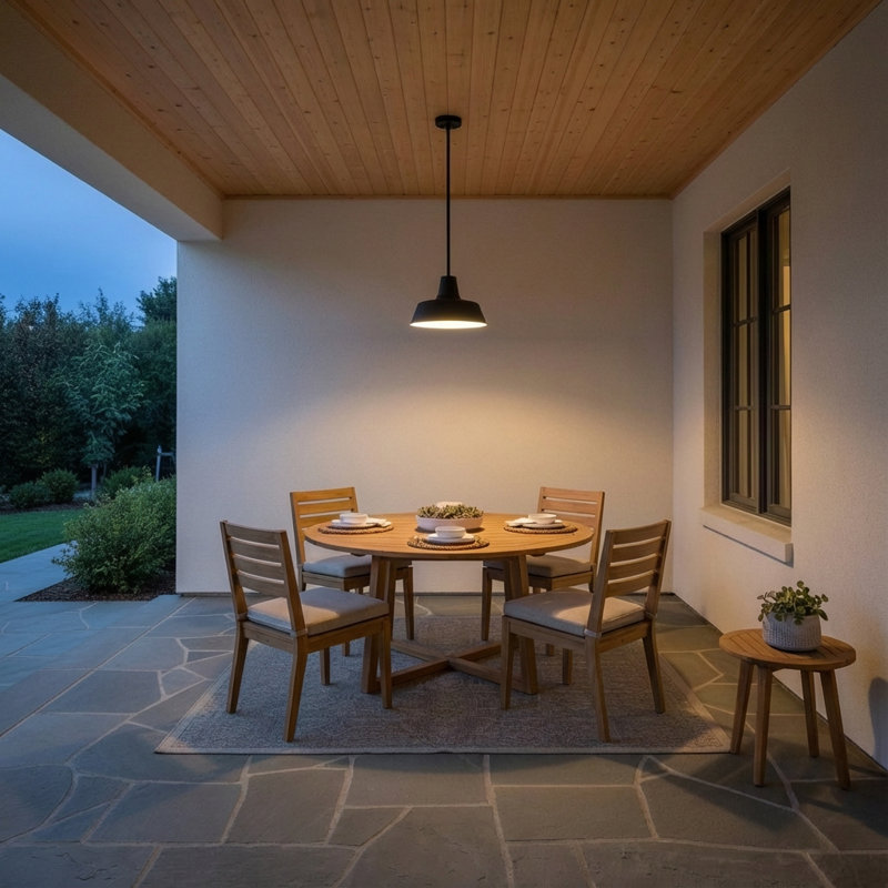 Blakeston Outdoor Pendant, Black, No