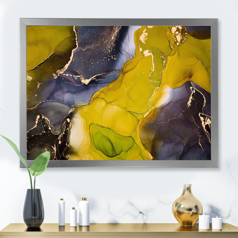 «Mauve et jaune», impression sur toile, H 30 po x l 40 po x P 1,5 po, Cadre photo argenté