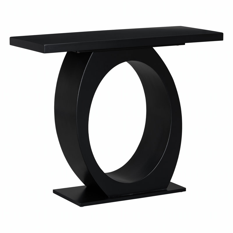 Modern 39.43" Criss-Cross Console Table, Black