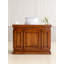 Comptoir de caisse en bois massif transitionnel rétro, table de réception robuste avec armoire fermée pour la zone de travail de l'entrée du salon-315334105