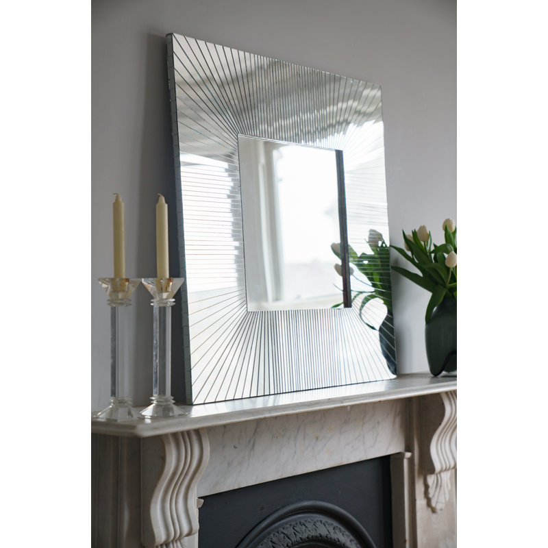 Chriopher Flat Wall Mirror, Black, 80cm H x 80cm W