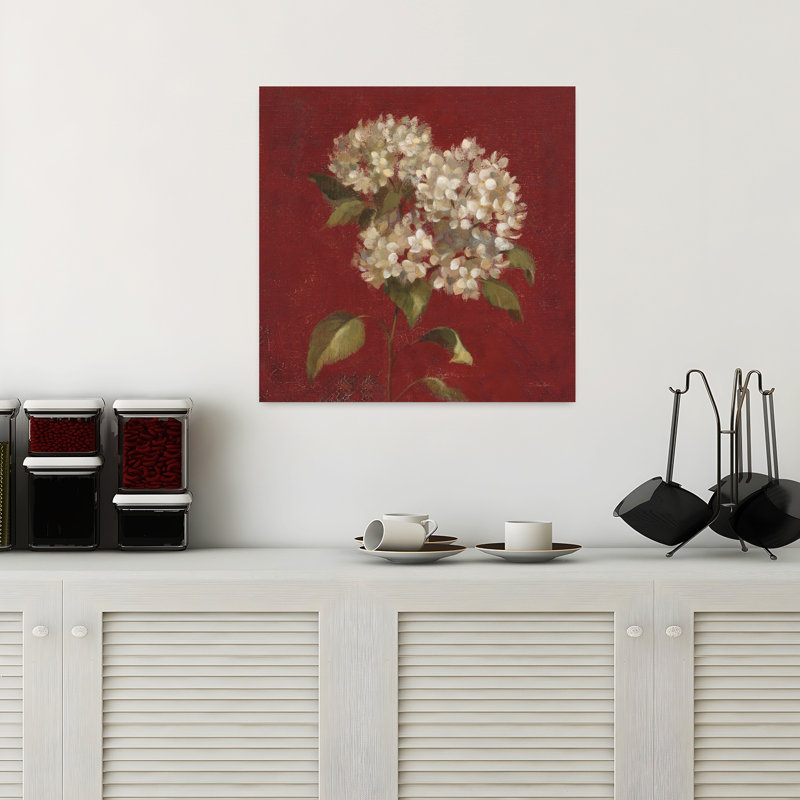 Fleurs d'hortensia, art contemporain fleur d'hortensia, H 18 po x l 18 po
