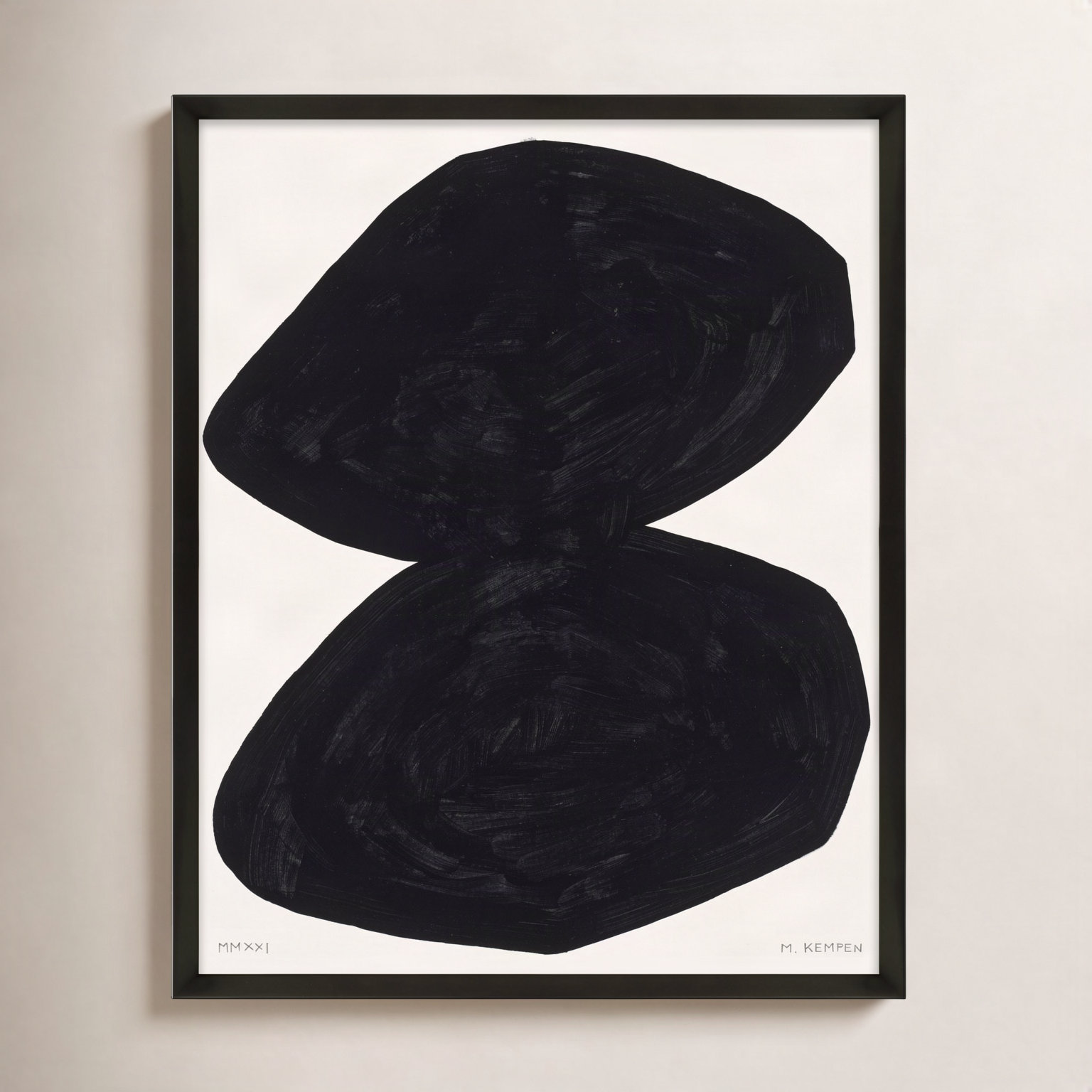 Module On White 2 by Michael Kempen, 30" H x 24" W x 1.25" D, Black