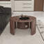 Ensemble de 2 tables basses rondes gigognes de couleur bois, grandes tables basses de 31,5 po et petites tables basses de 18 po avec plateau en bois, ensemble de table de salon, de chambre à coucher et de centre minimaliste