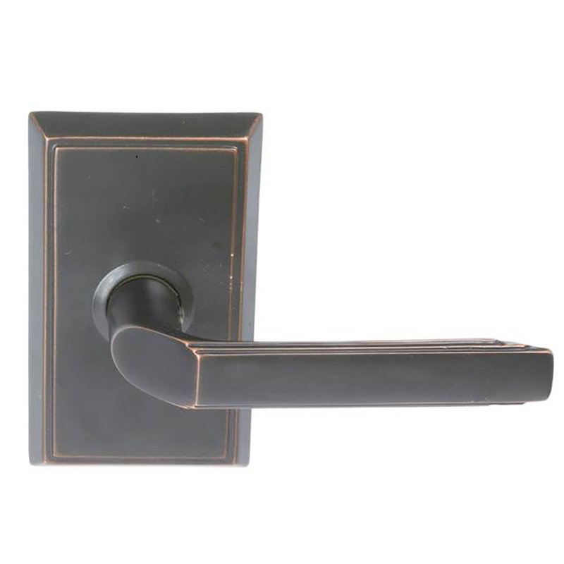 Poignée de porte avec rosette Milano Passage (Hall & Closet), Gauche, Bronze huilé