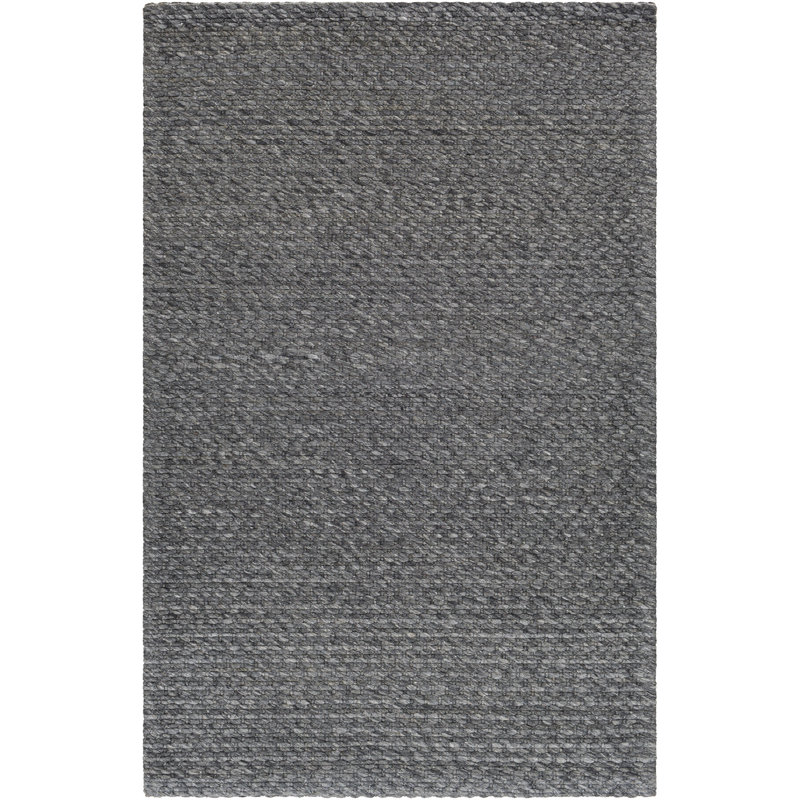 Rectangle Buster Polyester/Wool Area Rug in Charcoal, Rectangle 2' x 3'