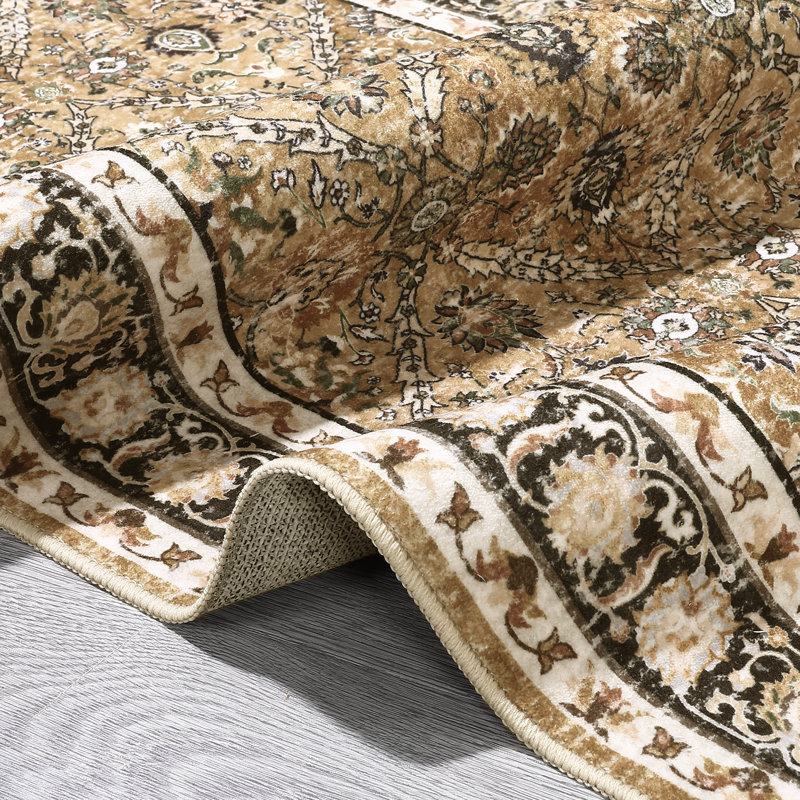 Machine Washable Area Rugs, Vintage Accent Low Pile Ultra Soft Carpet, Rectangle 9' x 12'