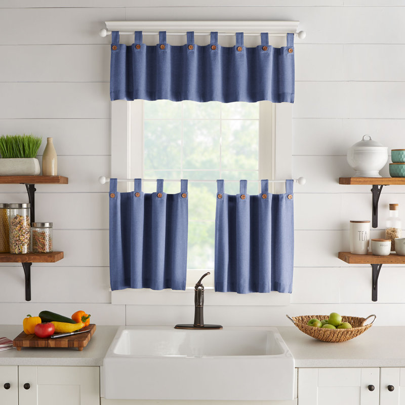 Cantonnière sur mesure 60 po Irmlinde, Bleu