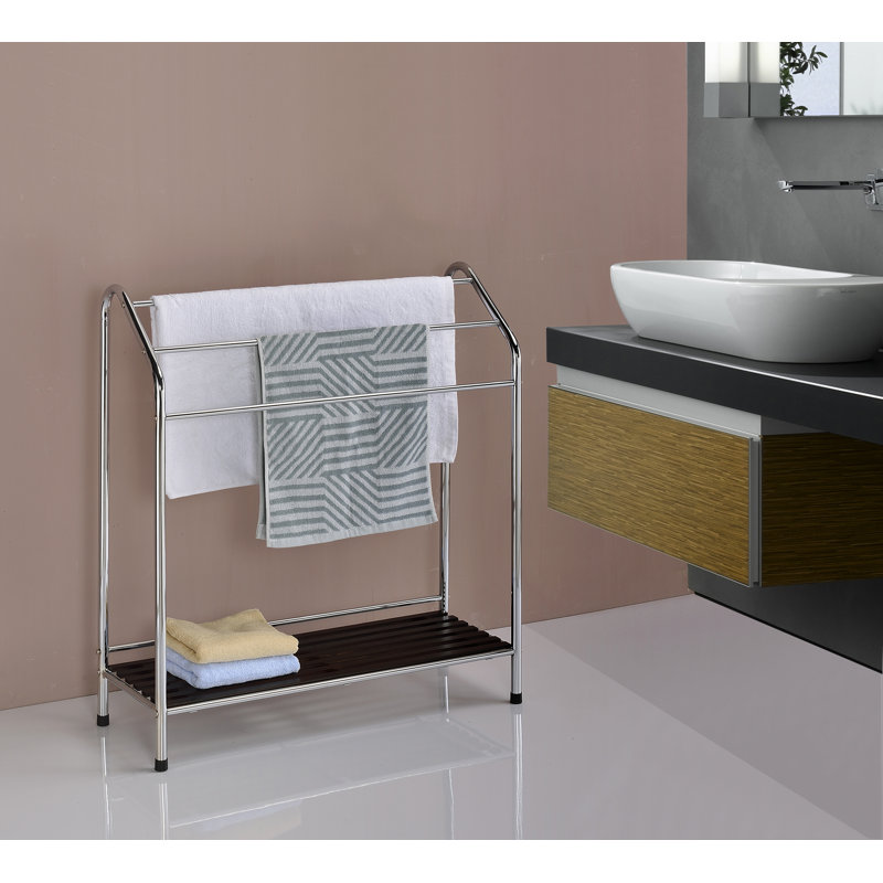 Porte-serviettes sur pied avec tablette de rangement Fidalgo