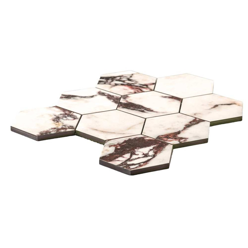 Cala Rosso 4" x 4" Hexagon Porcelain Mosaic Tile