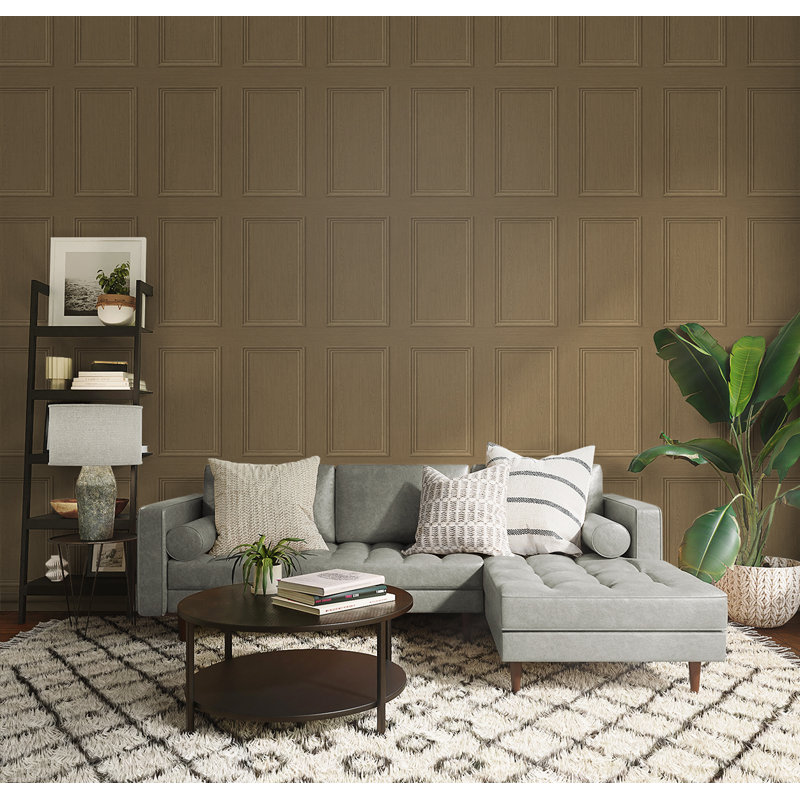 The Sojourn Wood & Shiplap Vinyl Peel & Stick Wallpaper Roll, Honey Brown