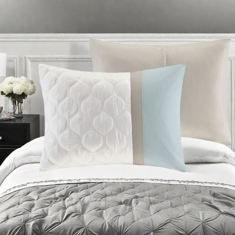 Ensembles de literie pour grand lit élégants 8 pièces, polyester hypoallergénique, motif damassé de luxe pour la décoration de la chambre à coucher