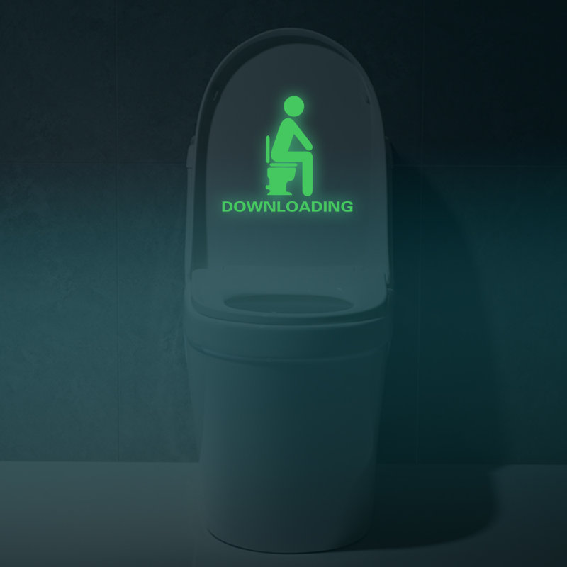 Toilet Glow in Dark Wall Sticker Set