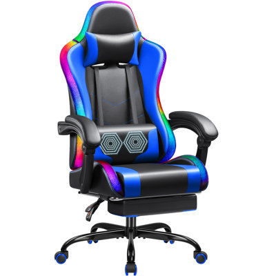 Homall Ergonomic Gaming Chair with Massage, RGB LED Lights and Footrest