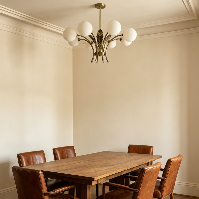 8-Light Glass Globe Chandelier