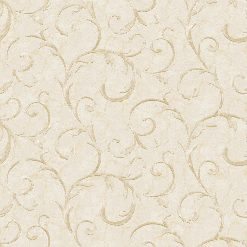 Palazzo 2 Collection Scroll Damask Wallpaper Roll, Gold