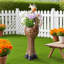 Pot à fleurs 19 po en résine de forme girafe, joli pot en forme d'animal pour décoration de jardin intérieur et extérieur, brun
