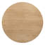 Table de salle à manger ronde Calloway 48 po (122 cm) en bois d'hévéa massif brun, table de cuisine pour 4 personnes, bureau autoportant de style transitionnel