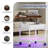 Lift Top Round Coffee Table With Rgb Led Lights, Rolling Storage Table With Lockable Casters For Living Room-346361348