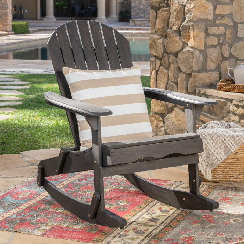 Chaise berçante Malibu Adirondack, Gris foncé