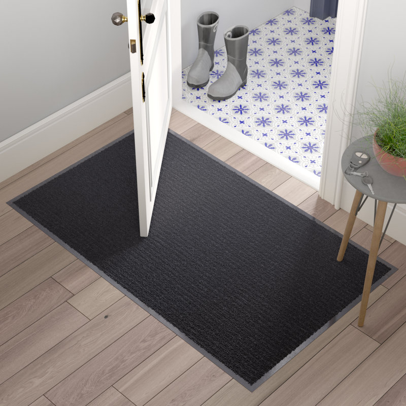 Indoor / Outdoor Doormat, Red/Black, Runner 3' x 10'