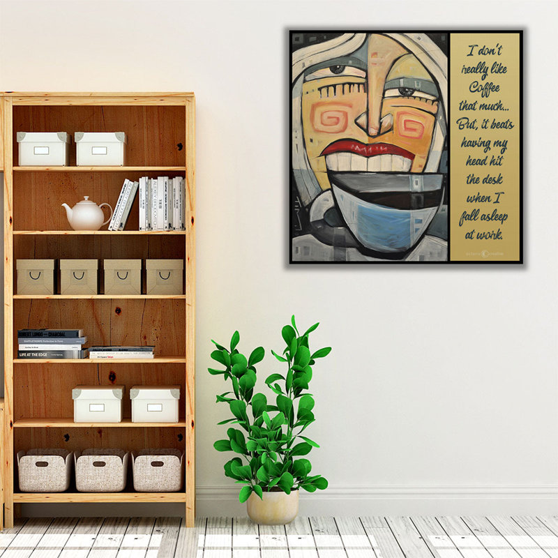 N'a pas envie de café - reproduction d'art sur toile, H 16 po x l 16 po