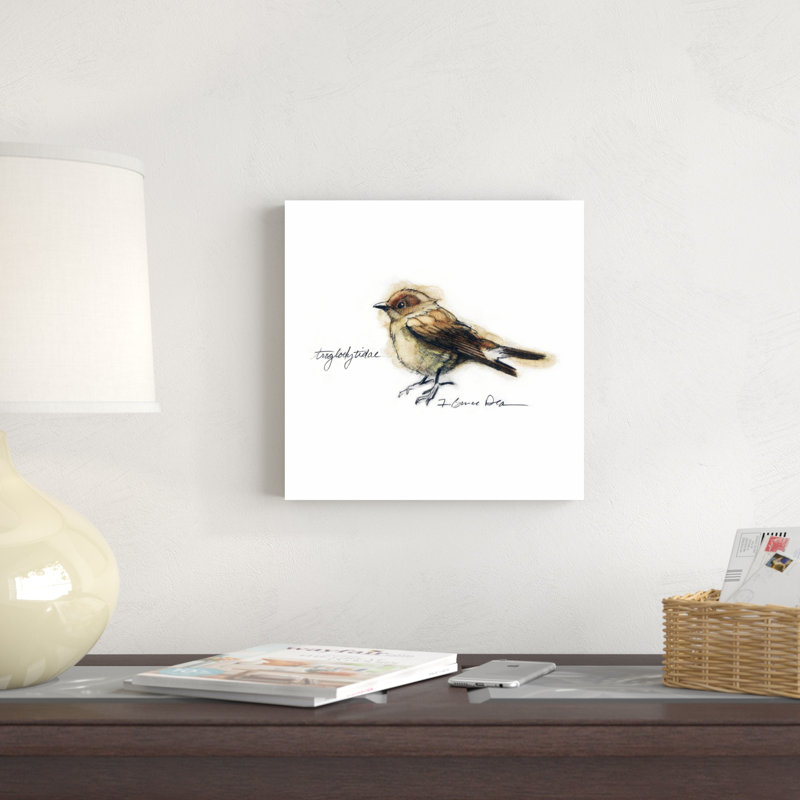 Étude d'oiseaux chanteurs I, H 12 po x l 12 po