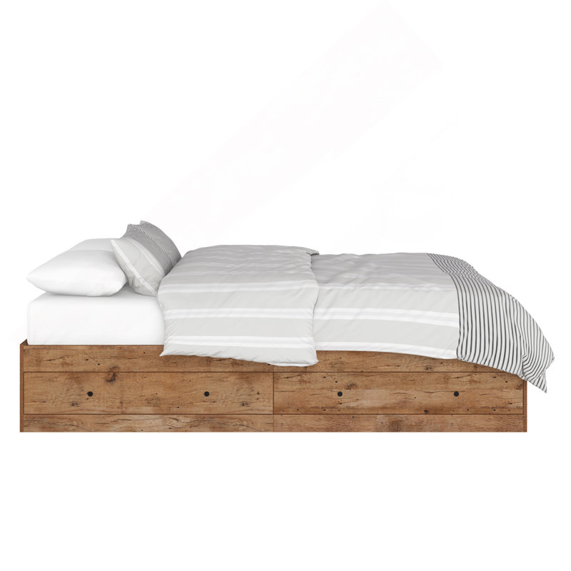 Minimalist  Queen Storage Bed, Brown