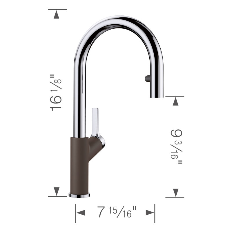 Urbena Pull-Down Dual-Spray Kitchen Faucet, Café/Chrome