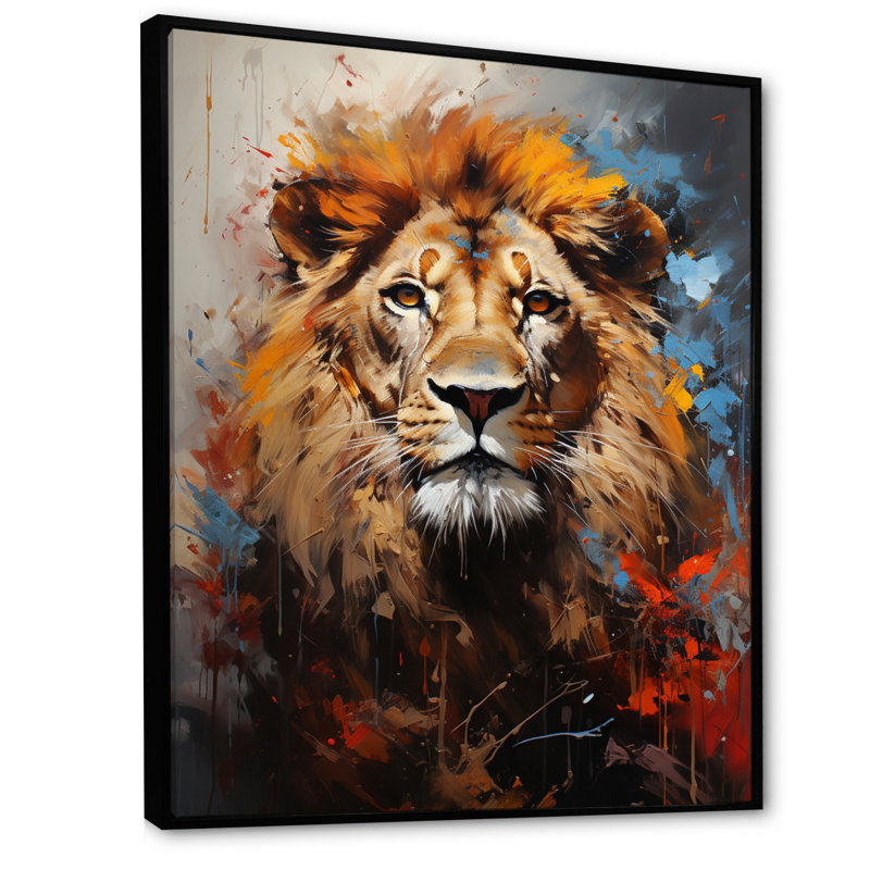 Lion Urban Wild Urban I - impression, H 44 po x l 34 po x P 1,5 po, Cadre flottant noir