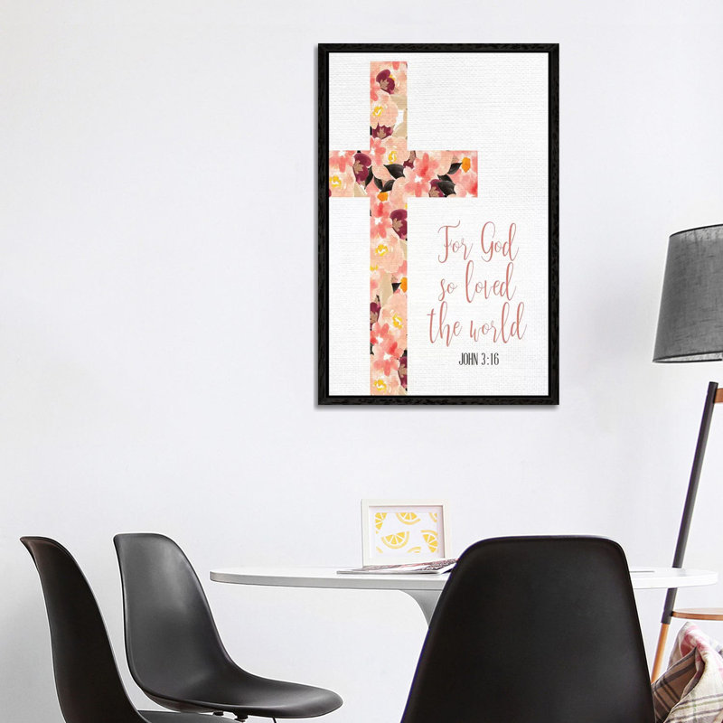 For God So Loved by Kimberly Allen - Print on Canvas, Black Framed, 101.6cm H x 66.04cm W x 3.81cm D
